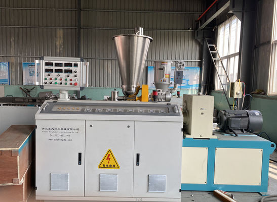 160mm PVC Single Wall Corrugated Pipe Extrusion Line Twin Screw 6m/Min